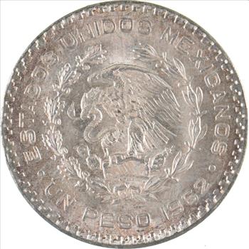Choice Uncirculated - 1962 Mexico Mexican Un Peso Silver Coin - LARGE