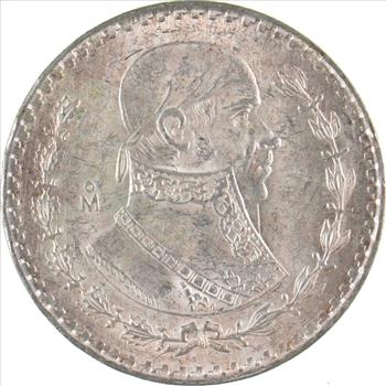 Choice Uncirculated - 1962 Mexico Mexican Un Peso Silver Coin - LARGE