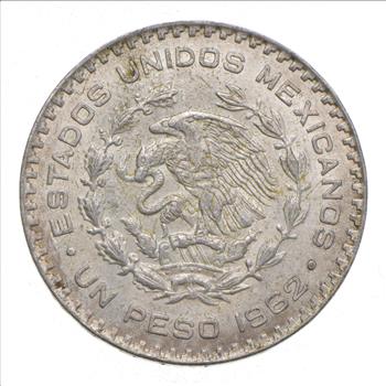 Choice Uncirculated - 1962 Mexico Mexican Un Peso Silver Coin - LARGE