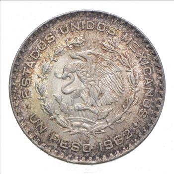 Choice Uncirculated - 1962 Mexico Mexican Un Peso Silver Coin - LARGE
