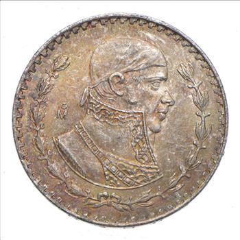 Choice Uncirculated - 1963 Mexico Mexican Un Peso Silver Coin - LARGE