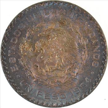 Choice Uncirculated - 1964 Mexico Mexican Un Peso Silver Coin - LARGE