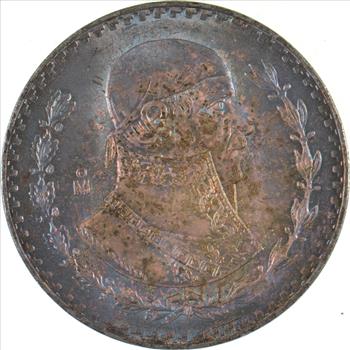 Choice Uncirculated - 1964 Mexico Mexican Un Peso Silver Coin - LARGE