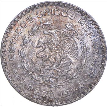 Choice Uncirculated - 1964 Mexico Mexican Un Peso Silver Coin - LARGE