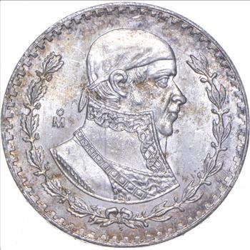 Choice Uncirculated - 1964 Mexico Mexican Un Peso Silver Coin - LARGE