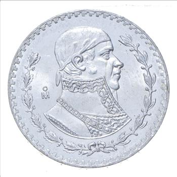 Choice Uncirculated - 1964 Mexico Mexican Un Peso Silver Coin - LARGE