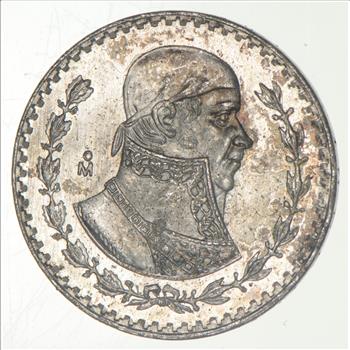 Choice Uncirculated - 1965 Mexico Mexican Un Peso Silver Coin - LARGE