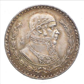 Choice Uncirculated - 1965 Mexico Mexican Un Peso Silver Coin - LARGE