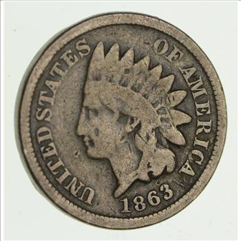 Civil War Era - 1863 Copper Nickel Indian Head Cent - Historic