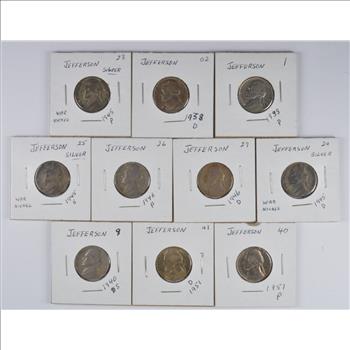 Coin Lot of 10 Jefferson Nickel - Great Collection!