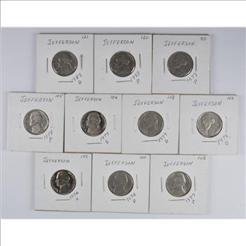 Coin Lot of 10 Jefferson Nickel - Great Collection!