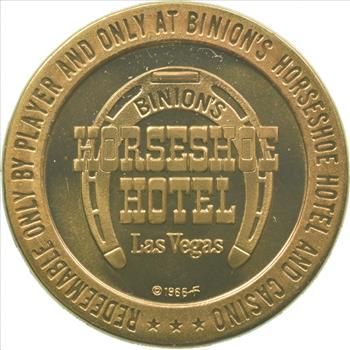 Collectible $1 Horseshoe Hotel Casino Souvenir Chip 1960's Vintage Token