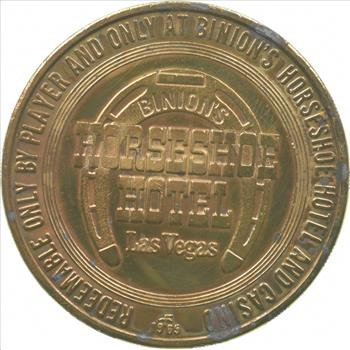 Collectible $1 Horseshoe Hotel Casino Souvenir Chip 1960's Vintage Token