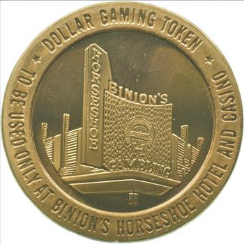 Collectible $1 Horseshoe Hotel Casino Souvenir Chip 1960's Vintage Token