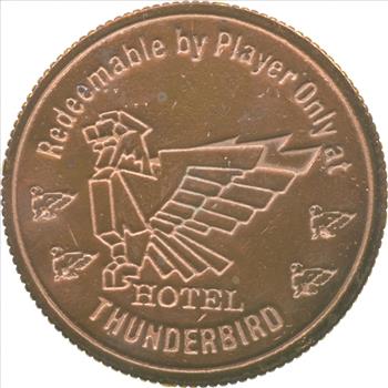Collectible 1 Thunder Buck - Hotel Thunderbird Casino Souvenir Chip 1960's Vintage Token