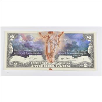 Colorized Unique Art 2003 $2 Note Jesus Christ