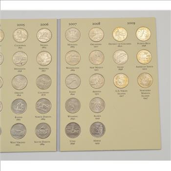 Complete 1999-2008 State Quarter US Coin Collection - Nice Album - 50 Coins!