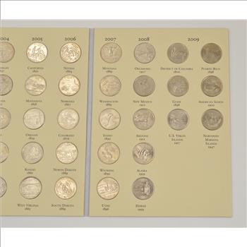 Complete 1999-2008 State Quarter US Coin Collection - Nice Album - 50 Coins!