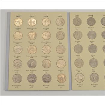 Complete 1999-2008 State Quarter US Coin Collection - Nice Album - 50 Coins!