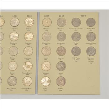 Complete 1999-2008 State Quarter US Coin Collection - Nice Album - 50 Coins!