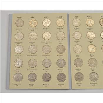 Complete 1999-2008 State Quarter US Coin Collection - Nice Album - 50 Coins!