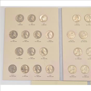 Complete - 2 Folder Set - P&D 1965-1998 Washington Quarter US Coin Collection