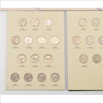 Complete - 2 Folder Set - P&D 1965-1998 Washington Quarter US Coin Collection