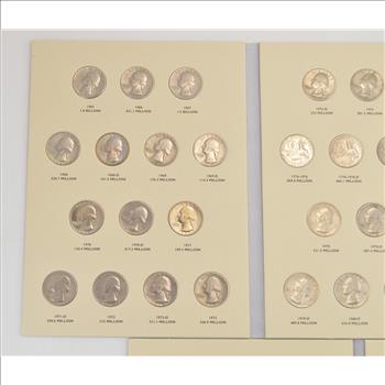 Complete - 2 Folder Set - P&D 1965-1998 Washington Quarter US Coin Collection