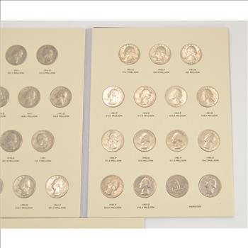 Complete - 2 Folder Set - P&D 1965-1998 Washington Quarter US Coin Collection
