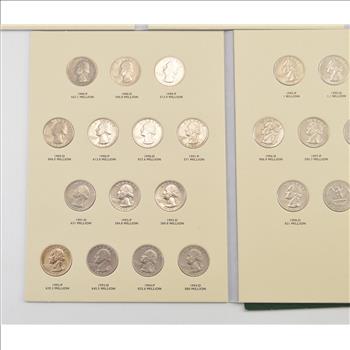 Complete - 2 Folder Set - P&D 1965-1998 Washington Quarter US Coin Collection
