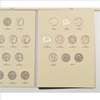 Complete - 2 Folder Set - P&D 1965-1998 Washington Quarter US Coin Collection