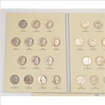 Complete - 2 Folder Set - P&D 1965-1998 Washington Quarter US Coin Collection