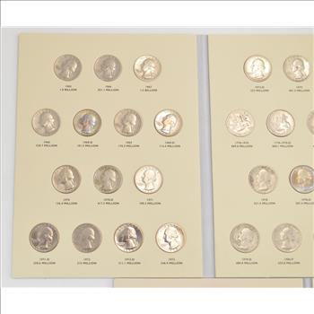 Complete - 2 Folder Set - P&D 1965-1998 Washington Quarter US Coin Collection