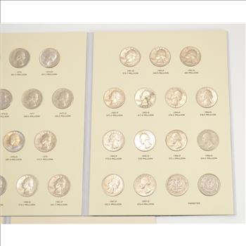 Complete - 2 Folder Set - P&D 1965-1998 Washington Quarter US Coin Collection