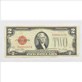 Crisp 1928-G Red Seal $2 United States Note - Better Grade $2