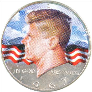 Custom - COLORIZED - 1967 Kennedy Half Dollar - High Collectible