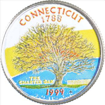 Custom - COLORIZED - 1999-D Connecticut State Quarter - High Collectible