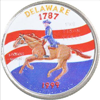 Custom - COLORIZED - 1999-D Delaware State Quarter - High Collectible