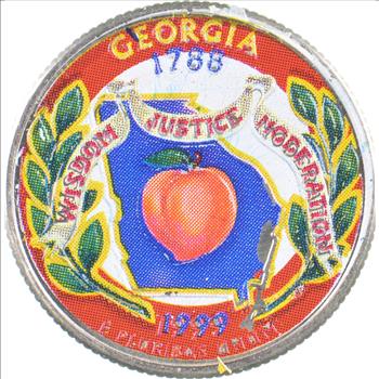 Custom - COLORIZED - 1999-D Georgia State Quarter - High Collectible