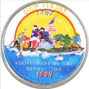 Custom - COLORIZED - 1999-D New Jersey State Quarter - High Collectible