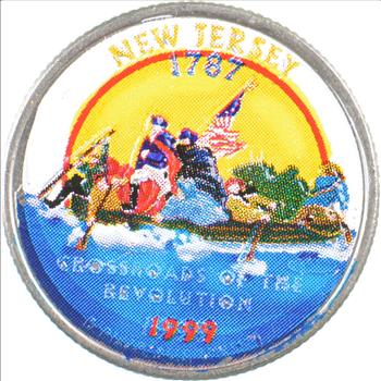 Custom - COLORIZED - 1999-D New Jersey State Quarter - High Collectible