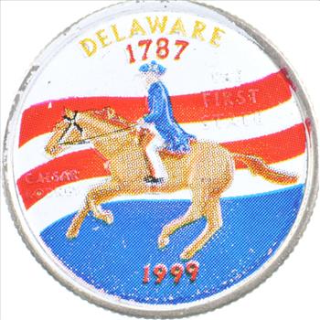 Custom - COLORIZED - 1999-P Delaware State Quarter - High Collectible