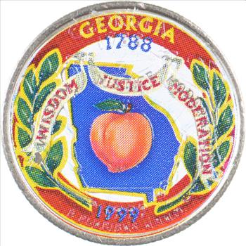 Custom - COLORIZED - 1999-P Georgia State Quarter - High Collectible