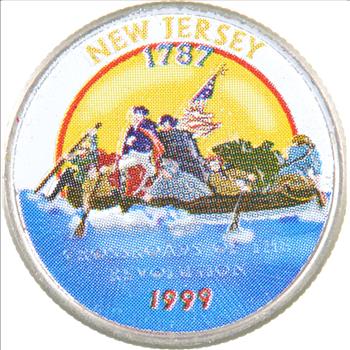 Custom - COLORIZED - 1999-P New Jersey State Quarter - High Collectible