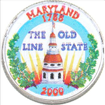 Custom - COLORIZED - 2000-D Maryland State Quarter - High Collectible