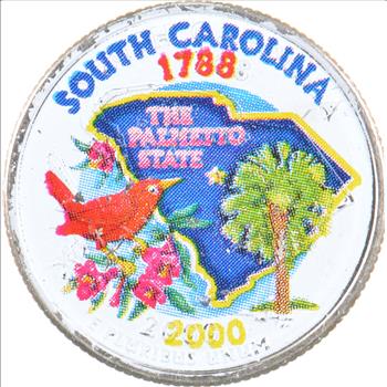 Custom - COLORIZED - 2000-D South Carolina State Quarter - High Collectible