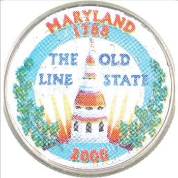 Custom - COLORIZED - 2000-P Maryland State Quarter - High Collectible