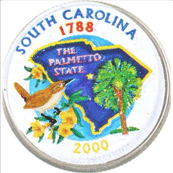 Custom - COLORIZED - 2000-P South Carolina State Quarter - High Collectible