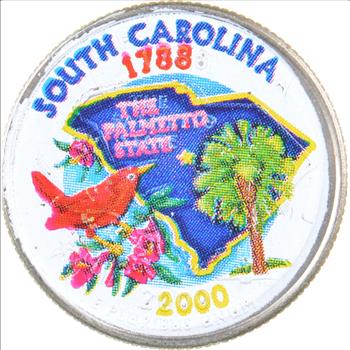 Custom - COLORIZED - 2000-P South Carolina State Quarter - High Collectible