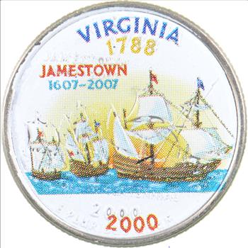Custom - COLORIZED - 2000-P Virginia State Quarter - High Collectible